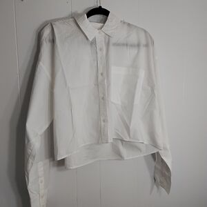 American Eagle Outfitters White Casual Button Down Shirt